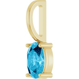 6x4 mm Natural Aquamarine Charm/Pendant