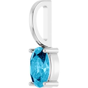 6x4 mm Natural Aquamarine Charm/Pendant
