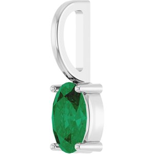6x4 mm Lab-Grown Emerald Charm/Pendant