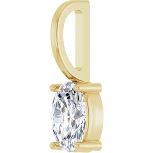 6x4 mm Natural White Sapphire Charm/Pendant