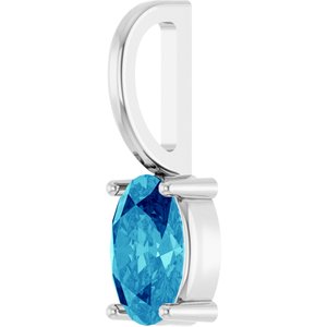6x4 mm Natural Blue Zircon Charm/Pendant