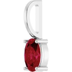 6x4 mm Lab-Grown Ruby Charm/Pendant