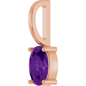 6x4 mm Natural Amethyst Charm/Pendant