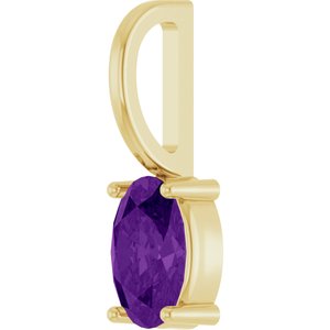 6x4 mm Natural Amethyst Charm/Pendant