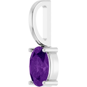 6x4 mm Natural Amethyst Charm/Pendant