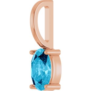 6x4 mm Natural Aquamarine Charm/Pendant