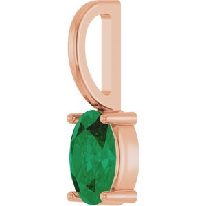 6x4 mm Lab-Grown Emerald Charm/Pendant