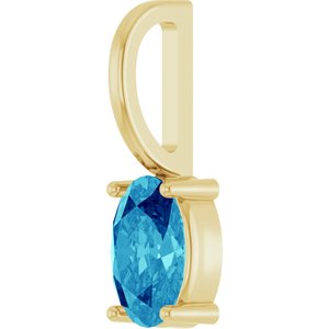 6x4 mm Natural Blue Zircon Charm/Pendant