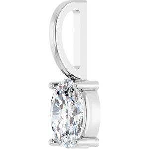 6x4 mm Natural White Sapphire Charm/Pendant