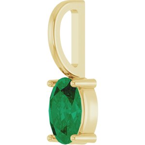 6x4 mm Natural Emerald Charm/Pendant