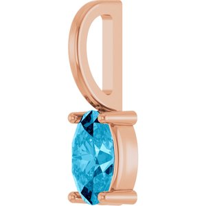 5x3 mm Natural Aquamarine Charm/Pendant