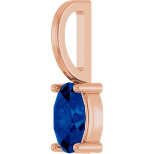 5x3 mm Lab-Grown Blue Sapphire Charm/Pendant