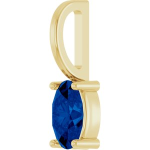 5x3 mm Lab-Grown Blue Sapphire Charm/Pendant