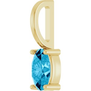 5x3 mm Natural Aquamarine Charm/Pendant