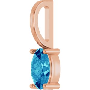 5x3 mm Natural Blue Zircon Charm/Pendant