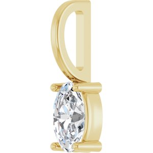 5x3 mm Natural White Sapphire Charm/Pendant