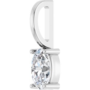5x3 mm Natural White Sapphire Charm/Pendant
