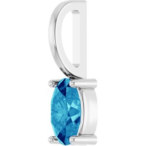 5x3 mm Natural Blue Zircon Charm/Pendant