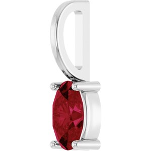 5x3 mm Lab-Grown Ruby Charm/Pendant