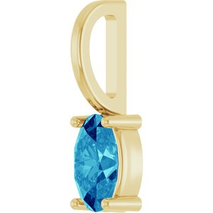 5x3 mm Natural Blue Zircon Charm/Pendant