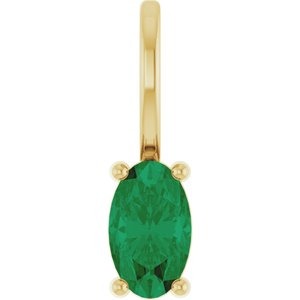 5x3 mm Lab-Grown Emerald Charm/Pendant