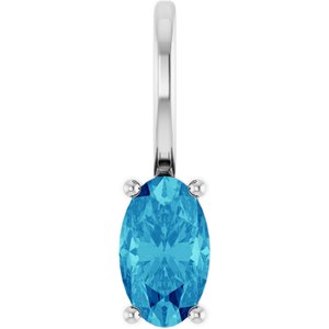 5x3 mm Natural Blue Zircon Charm/Pendant