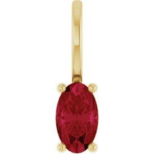5x3 mm Lab-Grown Ruby Charm/Pendant