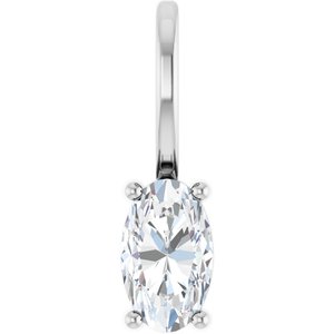 5x3 mm Natural White Sapphire Charm/Pendant