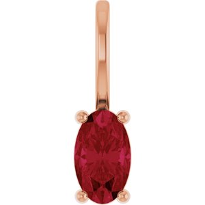 5x3 mm Lab-Grown Ruby Charm/Pendant
