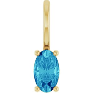 5x3 mm Natural Blue Zircon Charm/Pendant