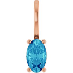 5x3 mm Natural Blue Zircon Charm/Pendant