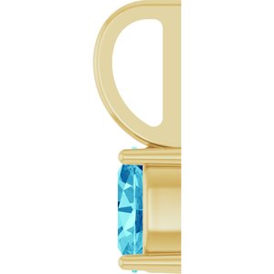 5x3 mm Natural Blue Zircon Charm/Pendant