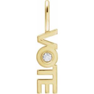 .03 CT Natural Diamond Vote Charm/Pendant