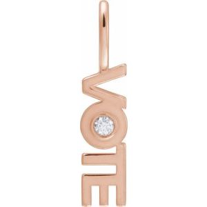 .03 CT Natural Diamond Vote Charm/Pendant