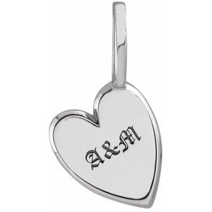 Engravable Sideways Heart Pendant