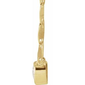 14K Yellow 1/5 CT Natural Diamond 16" Necklace