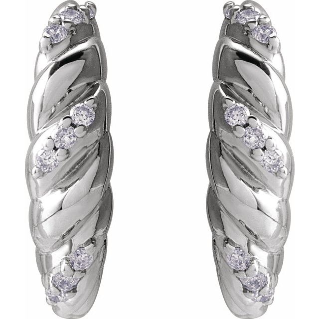 14K Yellow .07 CTW Natural Diamond 14 mm Hoop Earrings