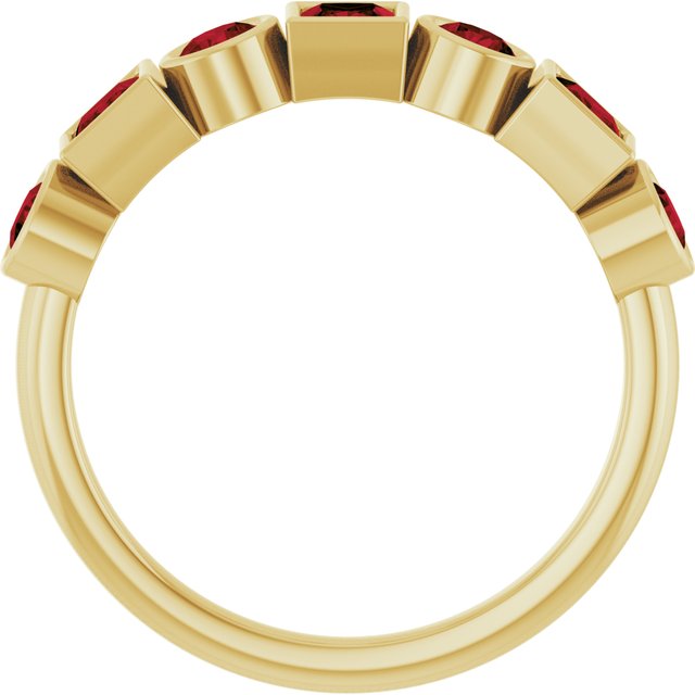 14K White Natural Mozambique Garnet Stackable Ring