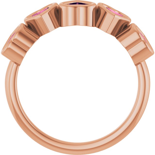 14K Yellow Natural Pink Tourmaline Ring