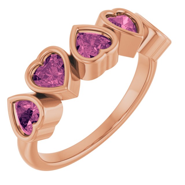14K Yellow Natural Pink Tourmaline Ring