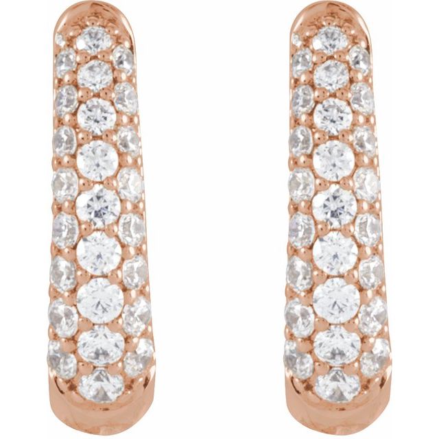 14K Yellow 1/2 CTW Natural Diamond Hoop Earrings