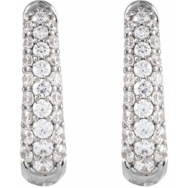 14K Yellow 1/2 CTW Natural Diamond Hoop Earrings