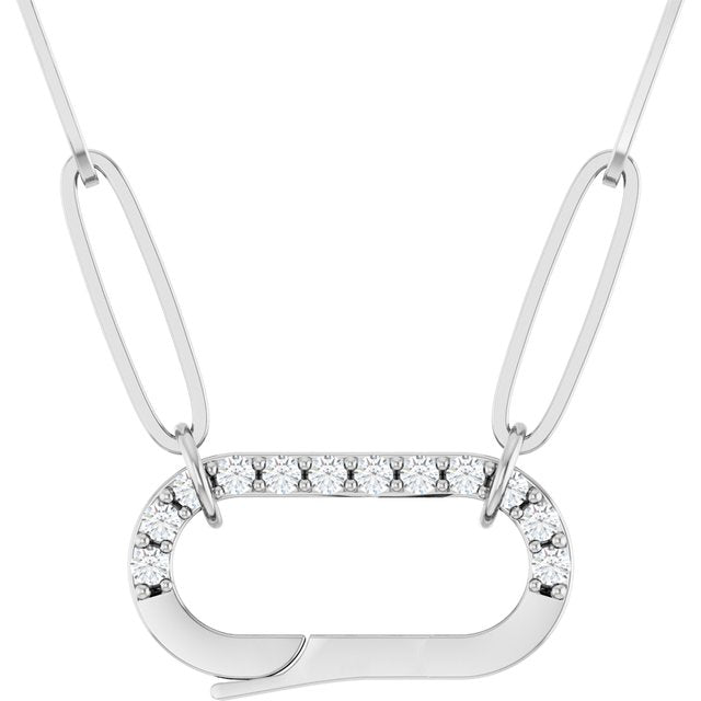 .08 CTW Natural Diamond Charm 16" Necklace