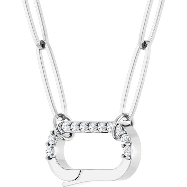 .08 CTW Natural Diamond Charm 16" Necklace