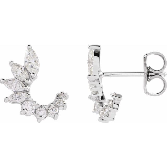 Natural Diamond Front-Back Earrings