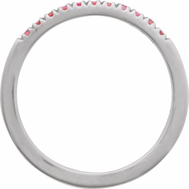 14K Yellow Natural Pink Tourmaline Stackable Ring