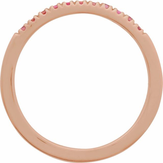 14K Yellow Natural Pink Tourmaline Stackable Ring
