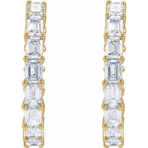 14K Yellow 3 CTW Natural Diamond Inside-Outside 21.2 mm Hoop Earrings