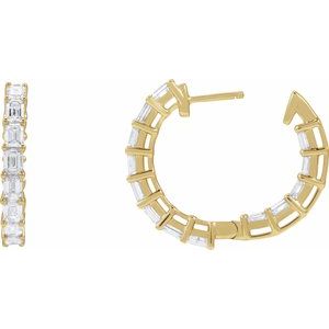 14K Yellow 3 CTW Natural Diamond Inside-Outside 21.2 mm Hoop Earrings