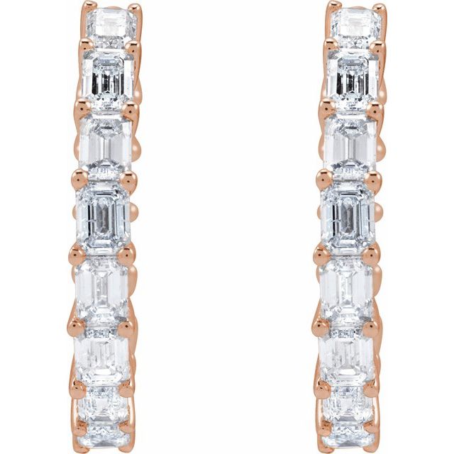 14K Yellow 3 CTW Natural Diamond Inside-Outside 21.2 mm Hoop Earrings